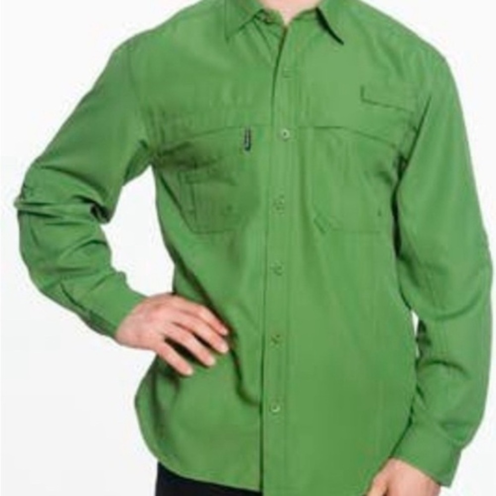 Dri-Duck Mens Green Medium Fishing Shirt Long Sleeve Duck’s Unlimited